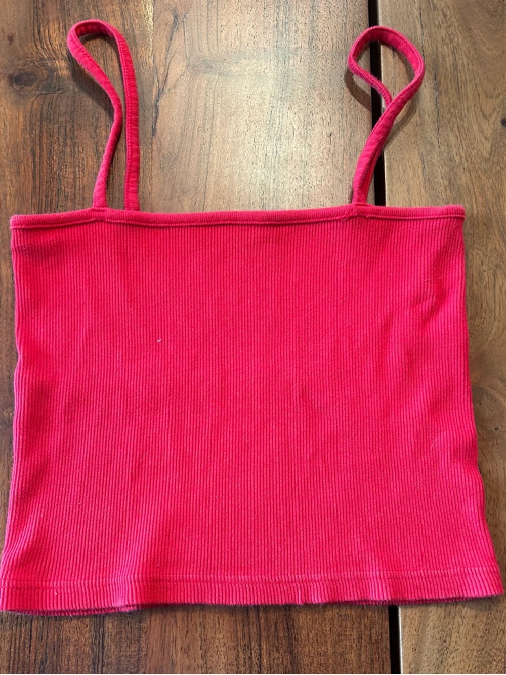 Brandy Melville Red Ribbed Cropped Cami